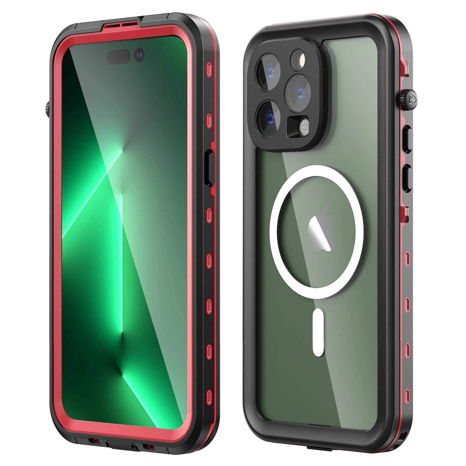 Premium iPhone Case MagSafe Compatible Waterproof IP68 Shockproof Protective Cover 360 Full Body Sealed Design Camera Lens Protection Transparent