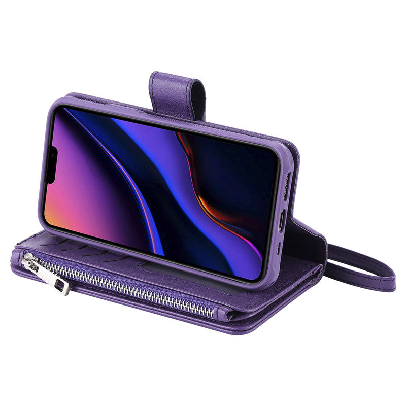 Premium iPhone Case Magnetic Detachable Wallet Flip Cover PU Leather Card Holder Handbag Design Stand Feature Shockproof Full Protection