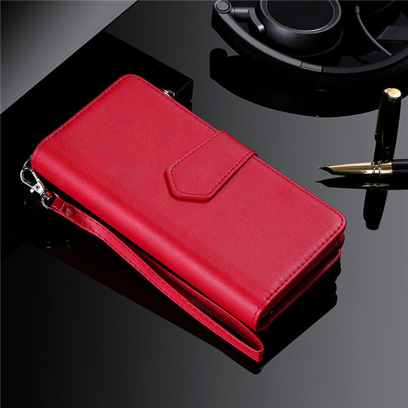 Premium iPhone Case Magnetic Detachable Wallet Flip Cover PU Leather Card Holder Handbag Design Stand Feature Shockproof Full Protection