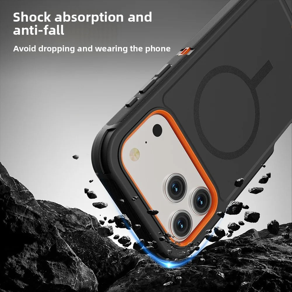 Premium iPhone Case Magnetic Protective Cover Rugged Defender Shockproof Armor Dual Layer Belt Clip Holder Full Port Protection Anti Slip Grip Heavy Duty Design
