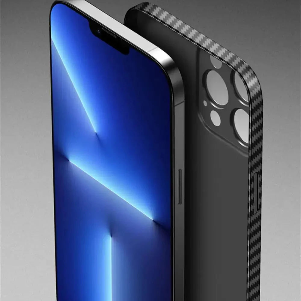 Premium iPhone Case Ultra Thin Carbon Fiber Matte Protective Cover 0.2mm PP Back Lightweight Scratch Resistant Slim Minimalist Design