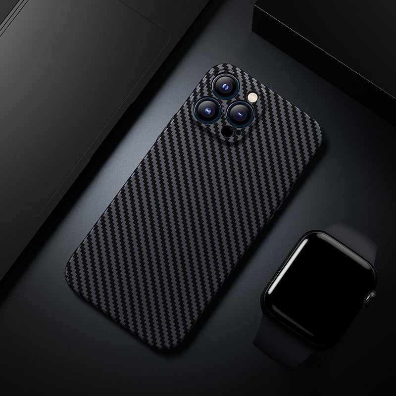Premium iPhone Case Ultra Thin Carbon Fiber Matte Protective Cover 0.2mm PP Back Lightweight Scratch Resistant Slim Minimalist Design