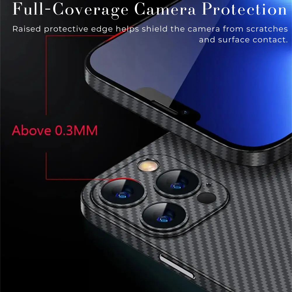Premium iPhone Case Ultra Thin Carbon Fiber Matte Protective Cover 0.2mm PP Back Lightweight Scratch Resistant Slim Minimalist Design