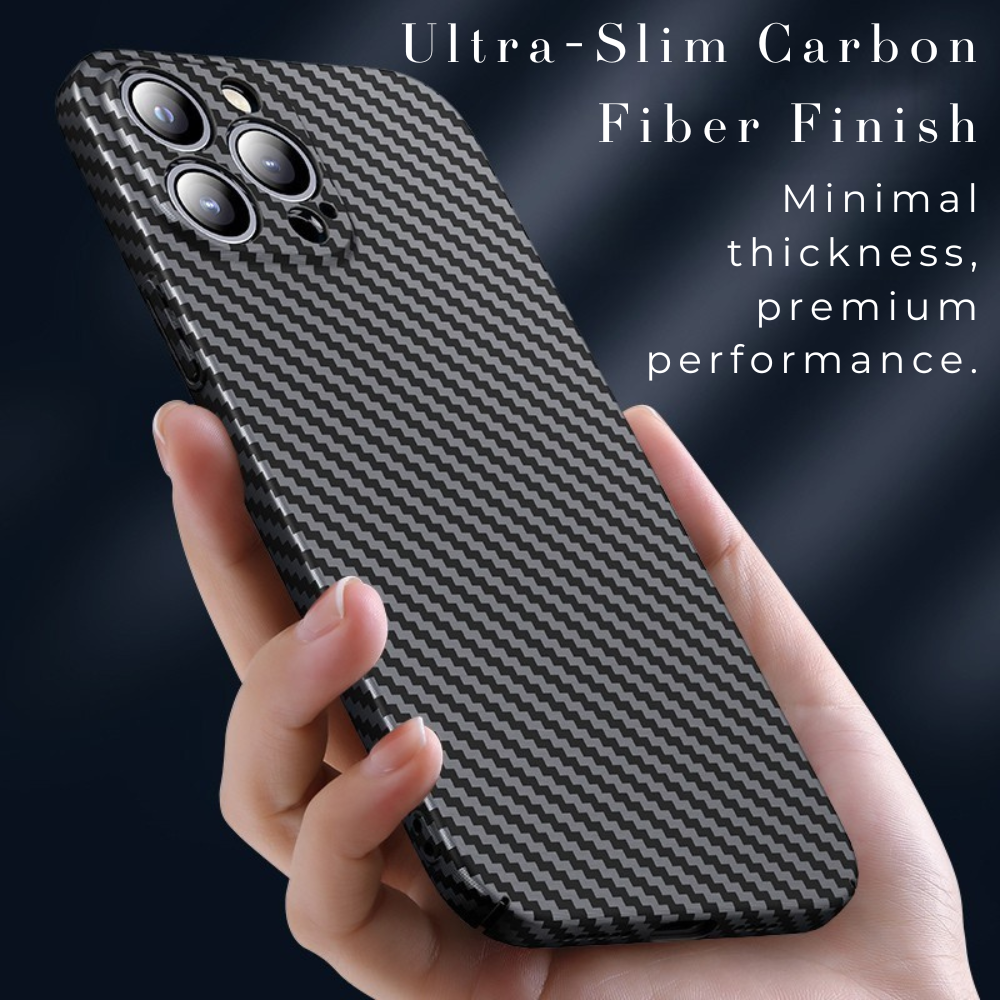Premium iPhone Case Ultra Thin Carbon Fiber Matte Protective Cover 0.2mm PP Back Lightweight Scratch Resistant Slim Minimalist Design