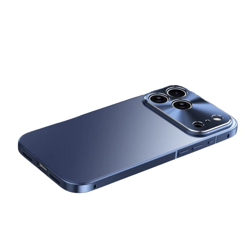 Premium iPhone Case Ultra Thin Protective Cover Aluminum Alloy Frame Frosted Matte Backplate Shockproof Camera Lens Guard Slim Design