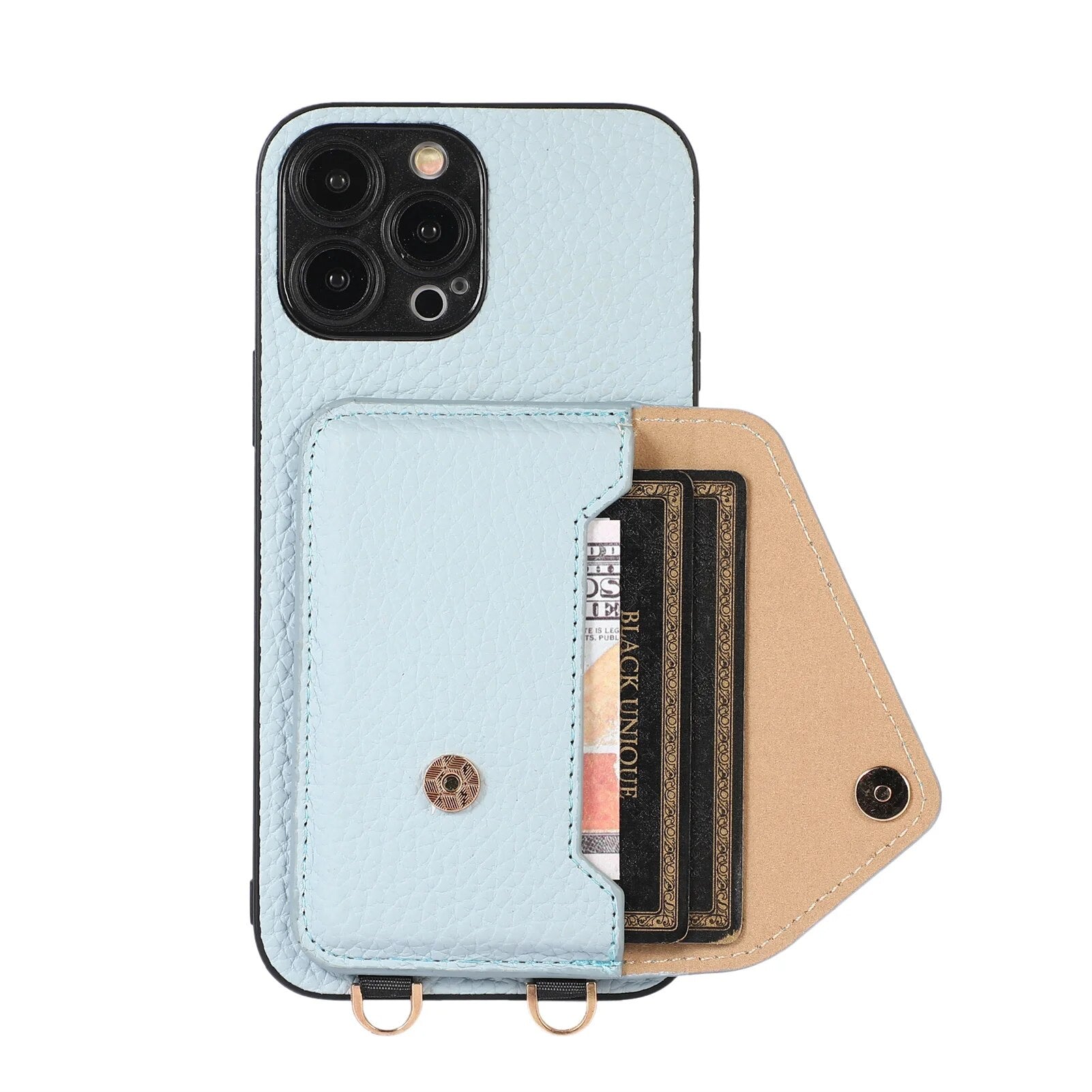 Premium iPhone Case Wallet MagSafe Compatible Crossbody Strap Leather Card Holder Shockproof Protective Cover Camera Lens Protection Slim Design