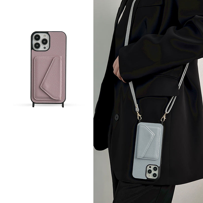 Premium iPhone Case Wallet MagSafe Compatible Crossbody Strap Leather Card Holder Shockproof Protective Cover Camera Lens Protection Slim Design