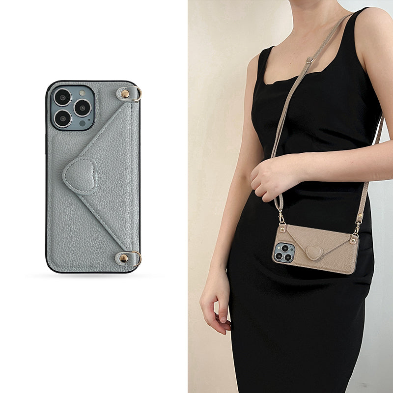Premium iPhone Case Wallet MagSafe Compatible Crossbody Strap Leather Card Holder Shockproof Protective Cover Camera Lens Protection Slim Design