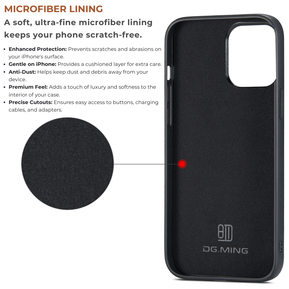 Premium iPhone Case Wallet MagSafe Compatible Detachable Leather Card Holder Magnetic Flip Stand Shockproof Protective Cover Camera Lens Protection Slim Design