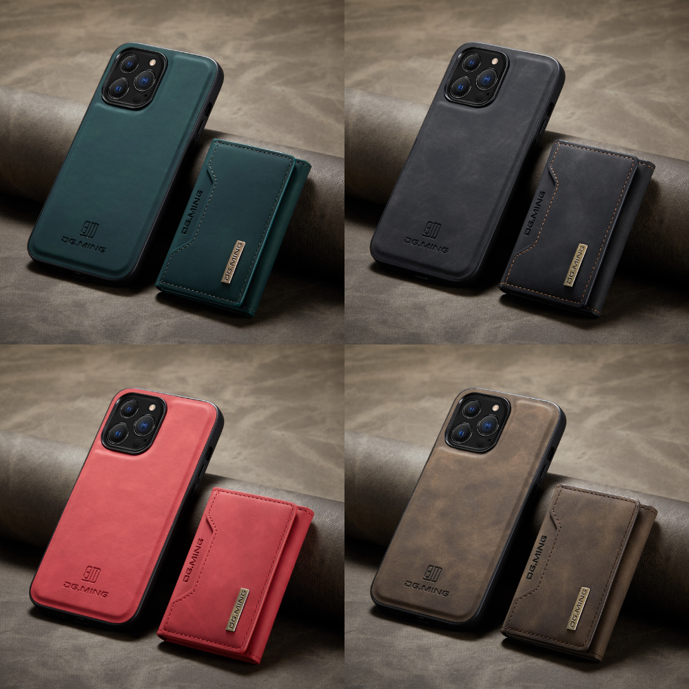 Premium iPhone Case Wallet MagSafe Compatible Detachable Leather Card Holder Magnetic Flip Stand Shockproof Protective Cover Camera Lens Protection Slim Design