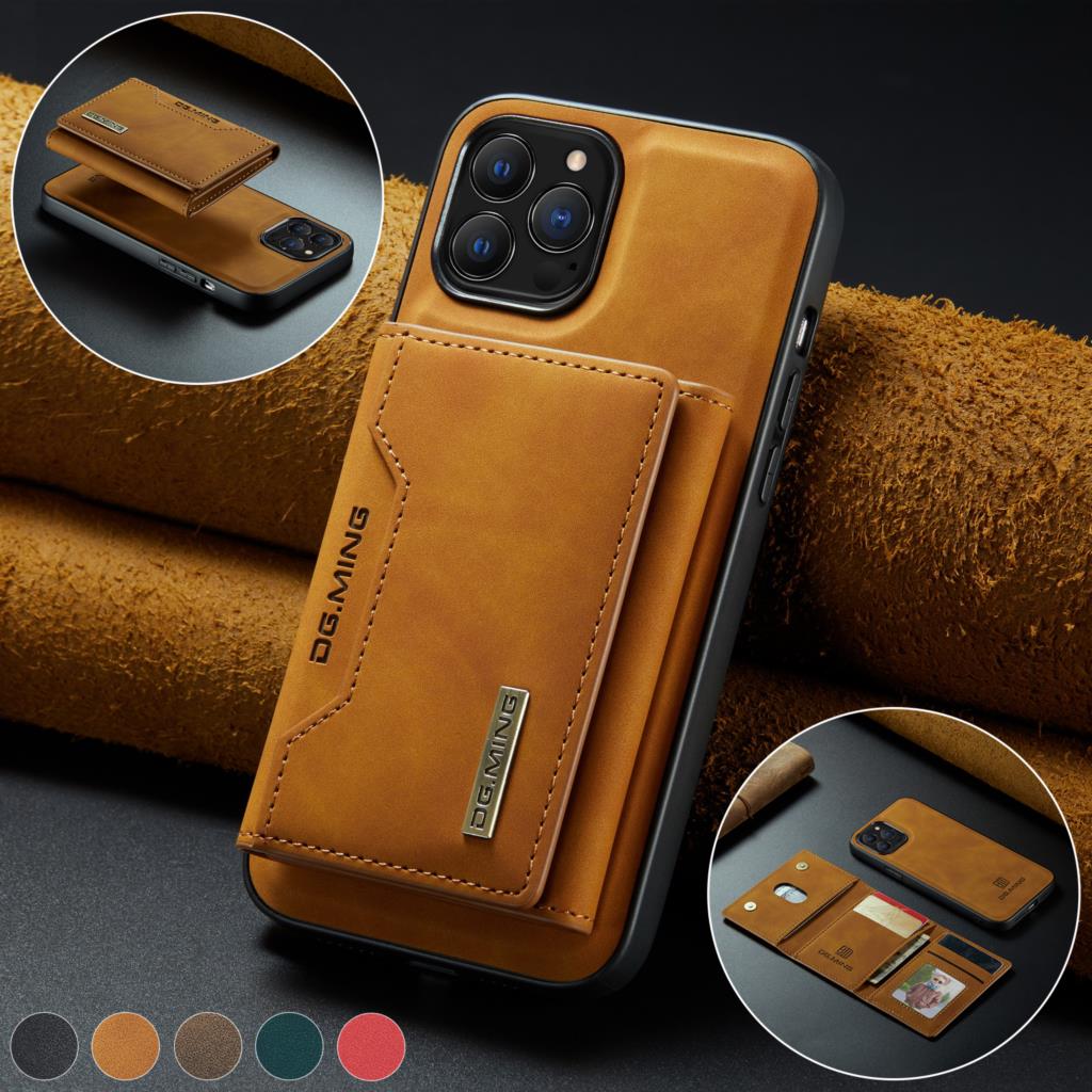 Premium iPhone Case Wallet MagSafe Compatible Detachable Leather Card Holder Magnetic Flip Stand Shockproof Protective Cover Camera Lens Protection Slim Design