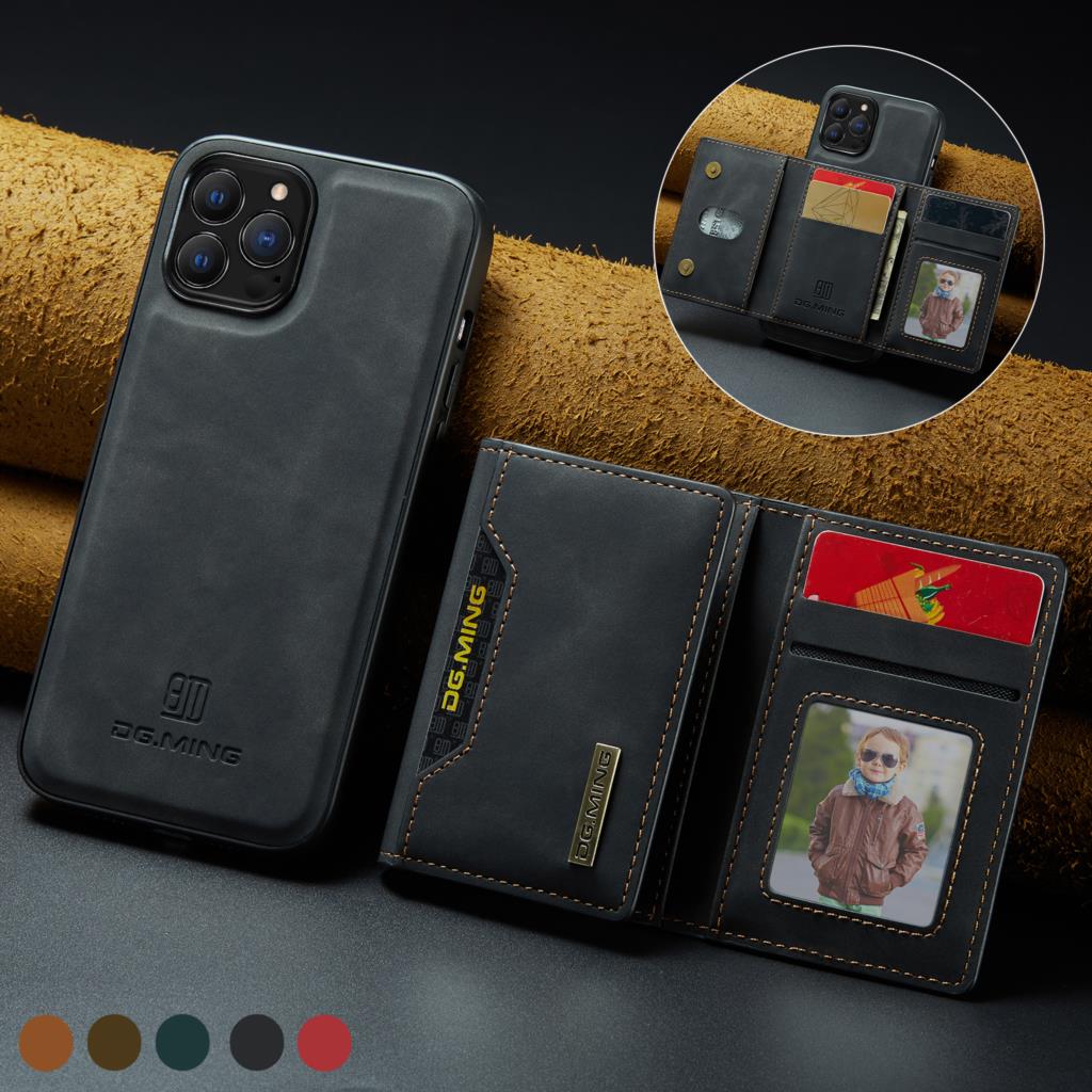 Premium iPhone Case Wallet MagSafe Compatible Detachable Leather Card Holder Magnetic Flip Stand Shockproof Protective Cover Camera Lens Protection Slim Design