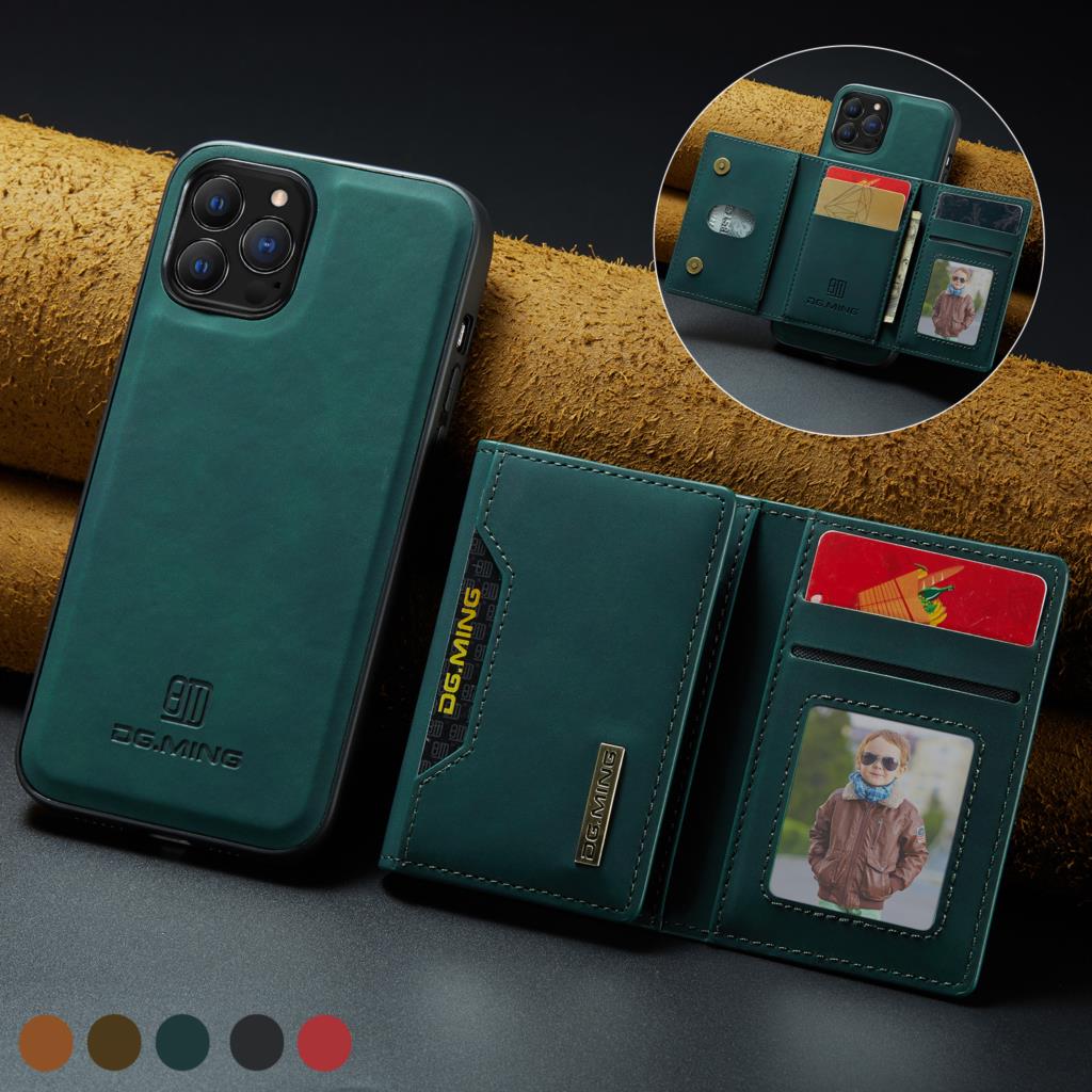 Premium iPhone Case Wallet MagSafe Compatible Detachable Leather Card Holder Magnetic Flip Stand Shockproof Protective Cover Camera Lens Protection Slim Design