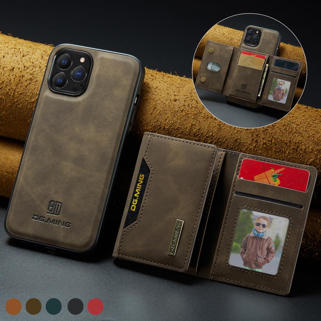 Premium iPhone Case Wallet MagSafe Compatible Detachable Leather Card Holder Magnetic Flip Stand Shockproof Protective Cover Camera Lens Protection Slim Design