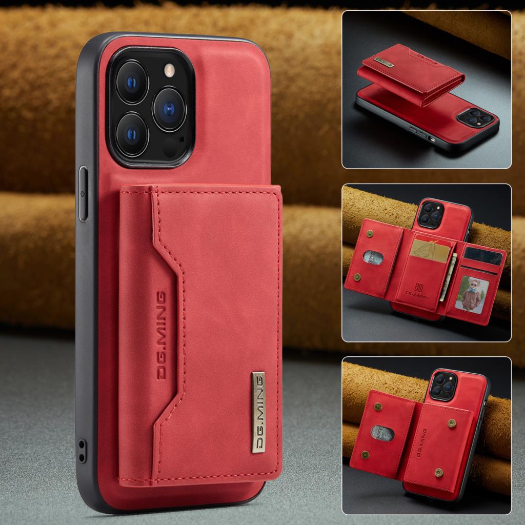 Premium iPhone Case Wallet MagSafe Compatible Detachable Leather Card Holder Magnetic Flip Stand Shockproof Protective Cover Camera Lens Protection Slim Design
