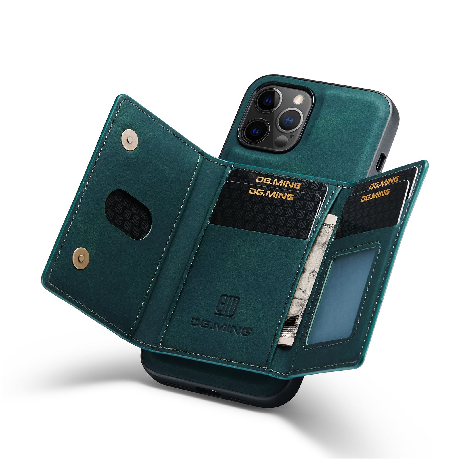 Premium iPhone Case Wallet MagSafe Compatible Detachable Leather Card Holder Magnetic Flip Stand Shockproof Protective Cover Camera Lens Protection Slim Design