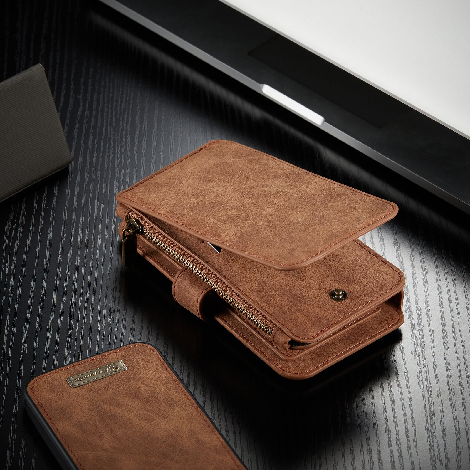 Premium iPhone Case Wallet MagSafe Compatible Detachable Leather Flip Stand Shockproof Protective Cover Card Holder Camera Lens Protection Slim Design