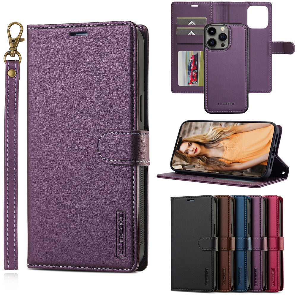 Premium iPhone Case Wallet MagSafe Compatible Detachable Leather Flip Stand Shockproof Protective Cover Card Holder Camera Lens Protection Slim Design
