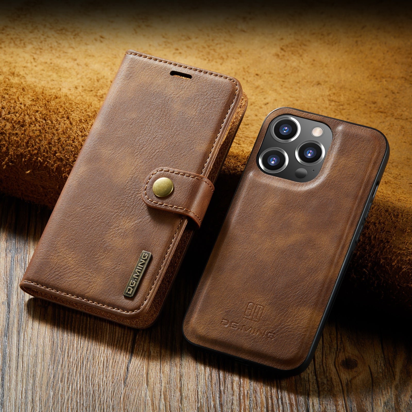 Premium iPhone Case Wallet MagSafe Compatible Detachable Magnetic Leather Shockproof Protective Cover Card Holder Camera Lens Protection Slim Design