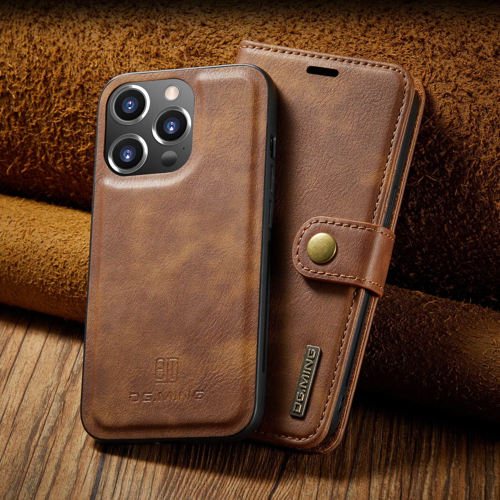 Premium iPhone Case Wallet MagSafe Compatible Detachable Magnetic Leather Shockproof Protective Cover Card Holder Camera Lens Protection Slim Design