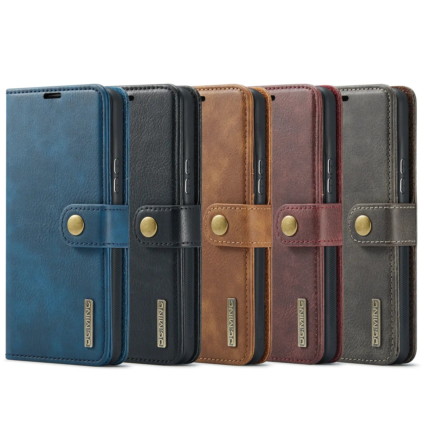 Premium iPhone Case Wallet MagSafe Compatible Detachable Magnetic Leather Shockproof Protective Cover Card Holder Camera Lens Protection Slim Design