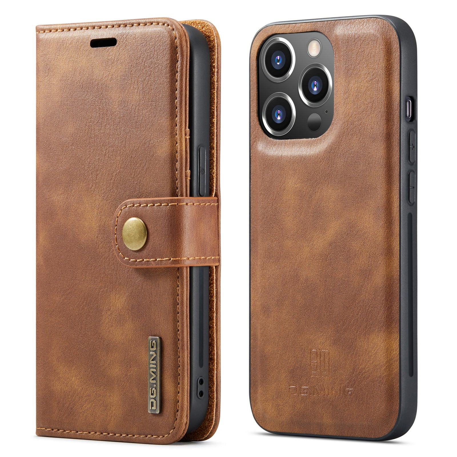 Premium iPhone Case Wallet MagSafe Compatible Detachable Magnetic Leather Shockproof Protective Cover Card Holder Camera Lens Protection Slim Design