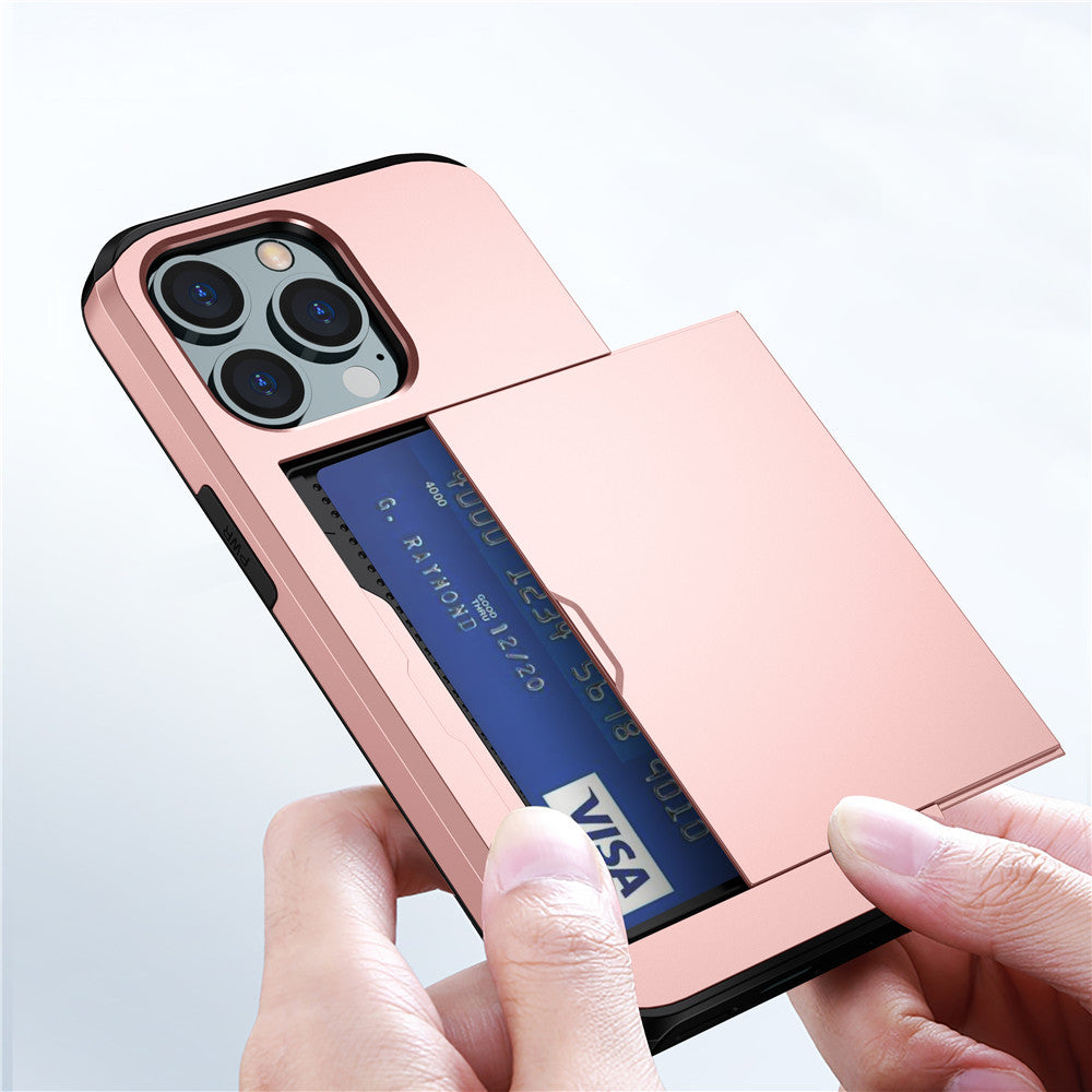 Premium iPhone Case Wallet MagSafe Compatible Dual Layer Slider Card Holder Shockproof Protective Cover Camera Lens Protection Slim Design