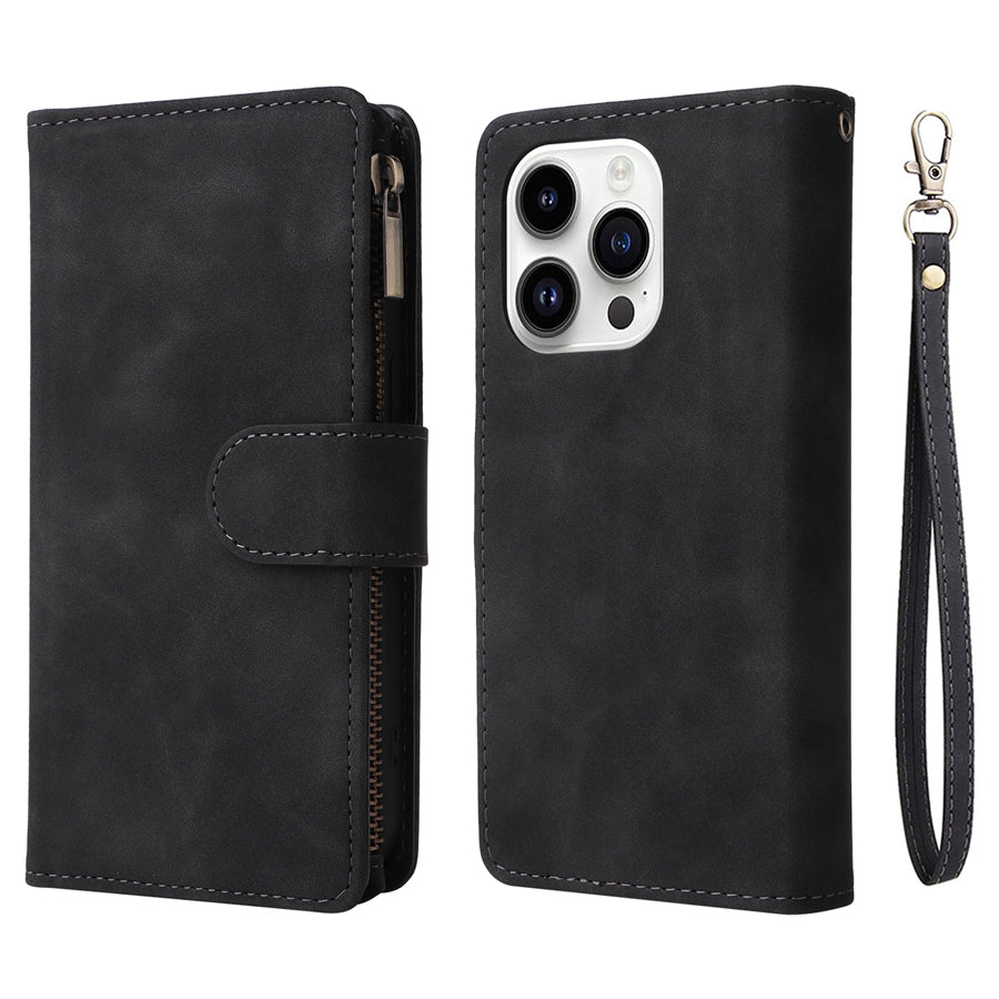 Premium iPhone Case Wallet MagSafe Compatible Leather Card Holder Magnetic Closure Shockproof Protective Cover Camera Lens Protection Slim Design