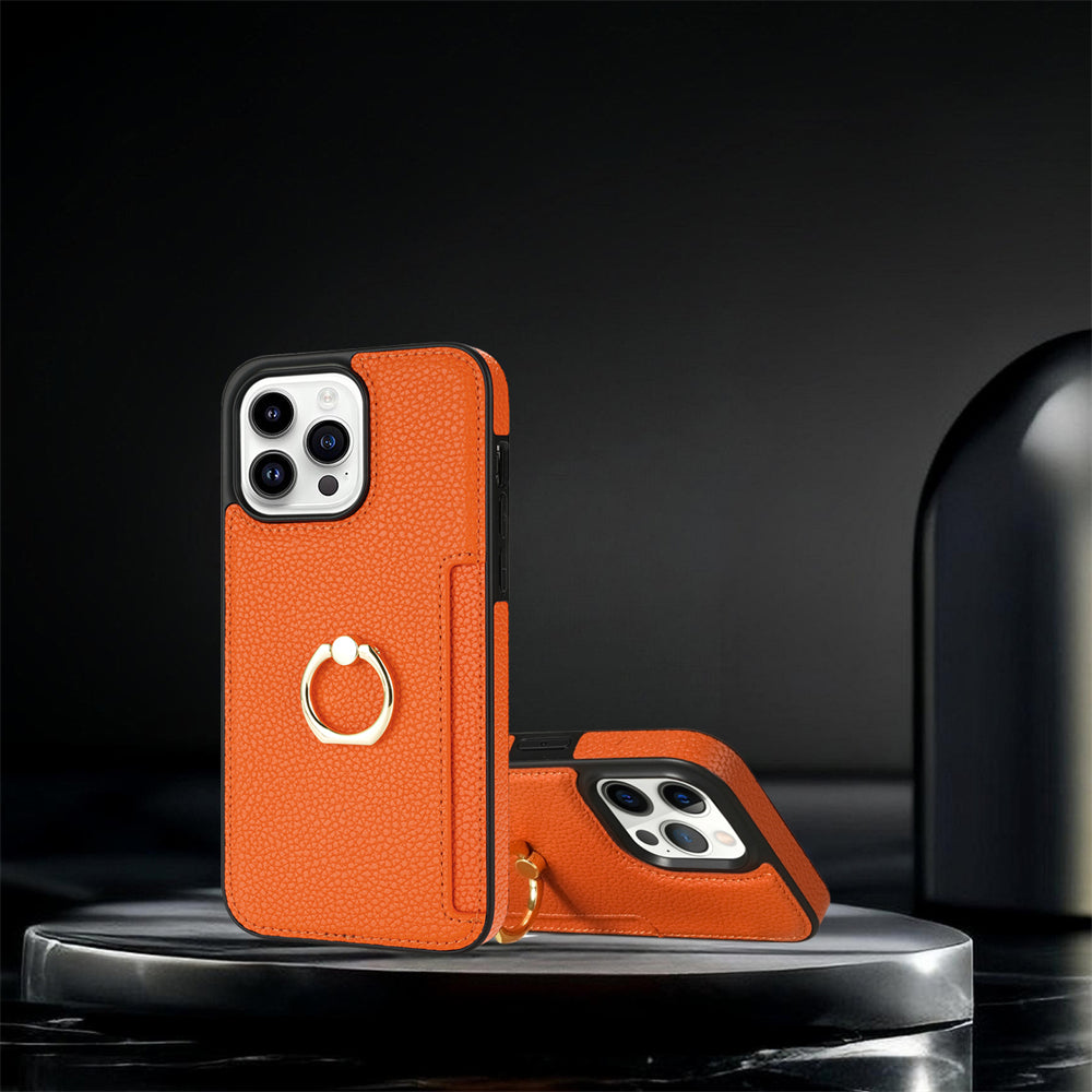 Premium iPhone Case Wallet MagSafe Compatible Leather Card Holder Ring Stand Shockproof Protective Cover Camera Lens Protection Slim Design