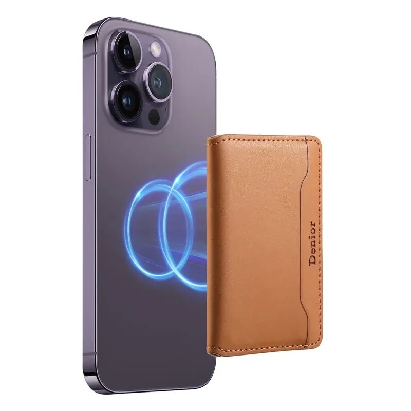 Premium iPhone Case Wallet MagSafe Compatible Leather Card Holder Shockproof Protective Cover Camera Lens Protection Slim Design