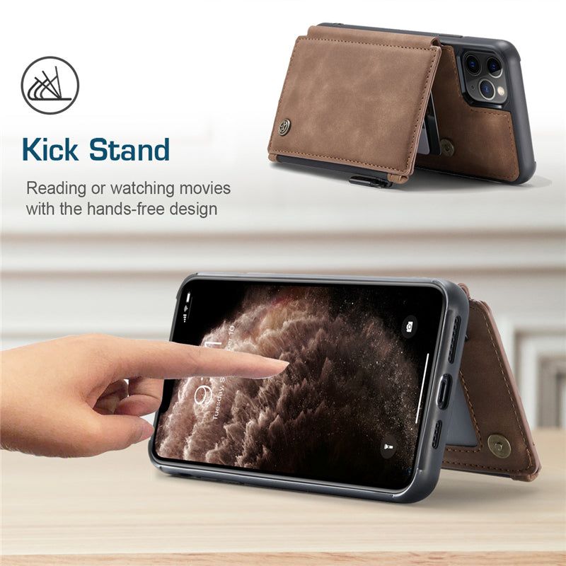 Premium iPhone Case Wallet MagSafe Compatible Leather Card Holder Stand Shockproof Protective Cover Camera Lens Protection Slim Design