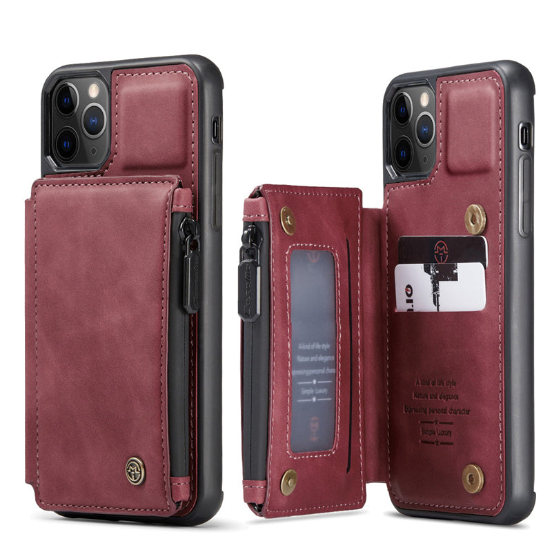 Premium iPhone Case Wallet MagSafe Compatible Leather Card Holder Stand Shockproof Protective Cover Camera Lens Protection Slim Design