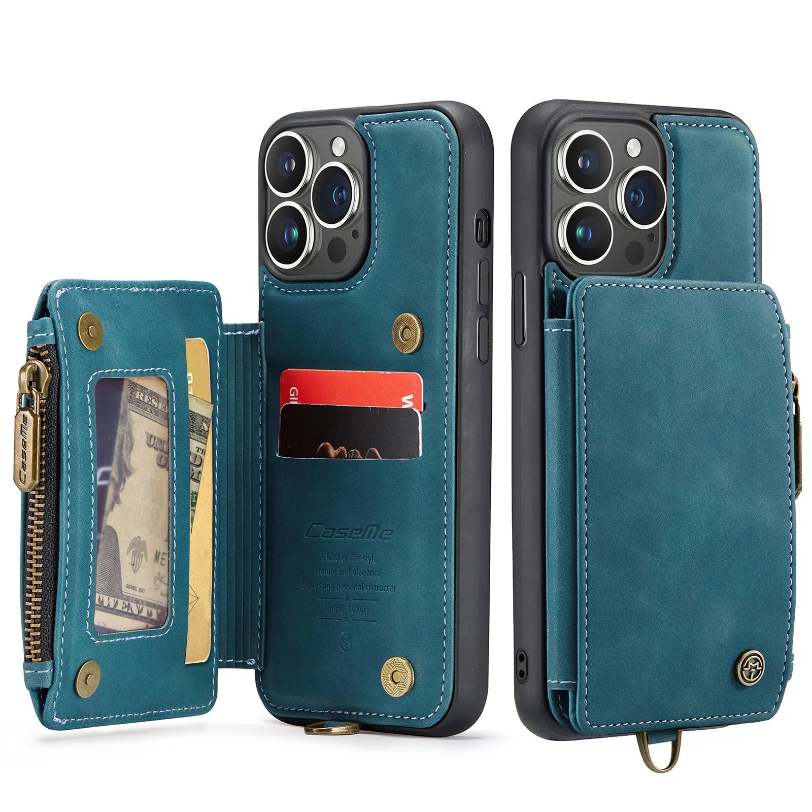 Premium iPhone Case Wallet MagSafe Compatible Leather Card Holder Stand Shockproof Protective Cover Camera Lens Protection Slim Design