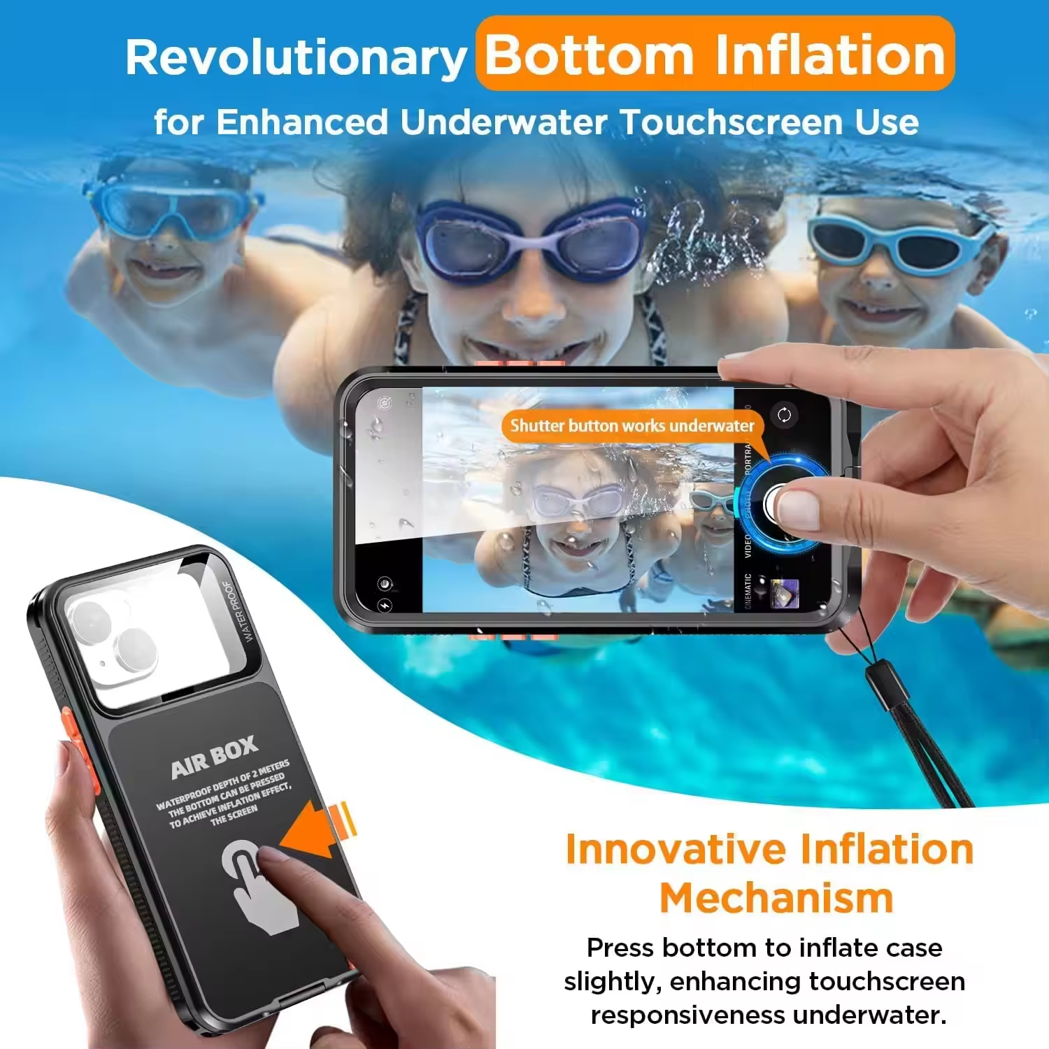 Premium iPhone Case Waterproof Shockproof Protective Cover IP68 Full Body Sealed Design Dustproof Underwater Protection Outdoor Use