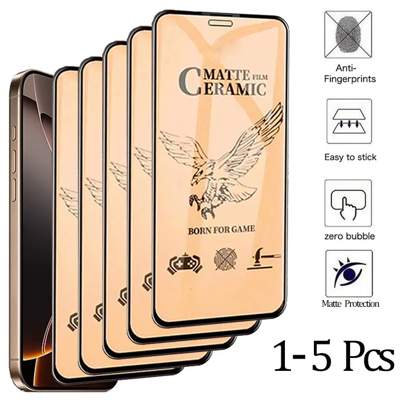 Premium iPhone Screen Protector Matte Ceramic Protective Film Anti Glare Soft Touch Anti Fingerprint Scratch Resistant Slim Design