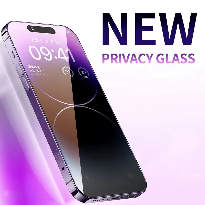 Premium iPhone Screen Protector Privacy Anti Spy Tempered Glass Full Coverage Anti Blue Light Scratch Resistant Protective Film