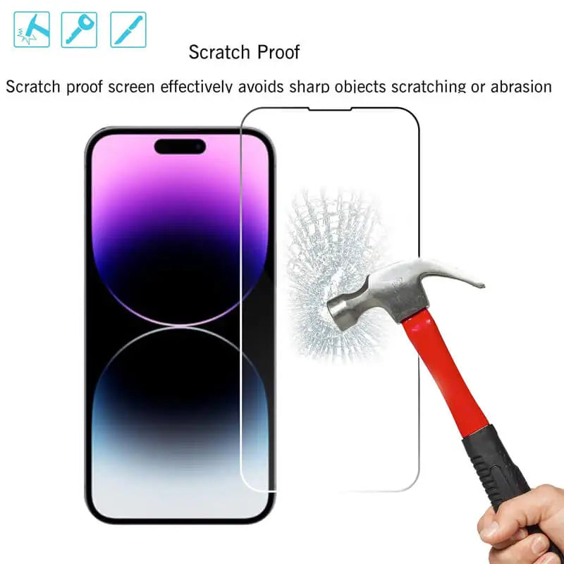 Premium iPhone Screen Protector Tempered Glass HD Clear Anti Fingerprint Scratch Resistant Bubble Free Shatterproof Ultra Thin Case Friendly