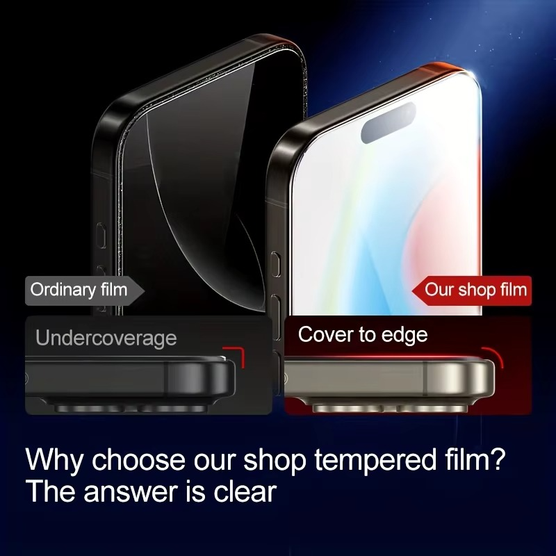 Premium iPhone Screen Protector Tempered Glass HD Clear Anti Fingerprint Scratch Resistant Bubble Free Shatterproof Ultra Thin Case Friendly