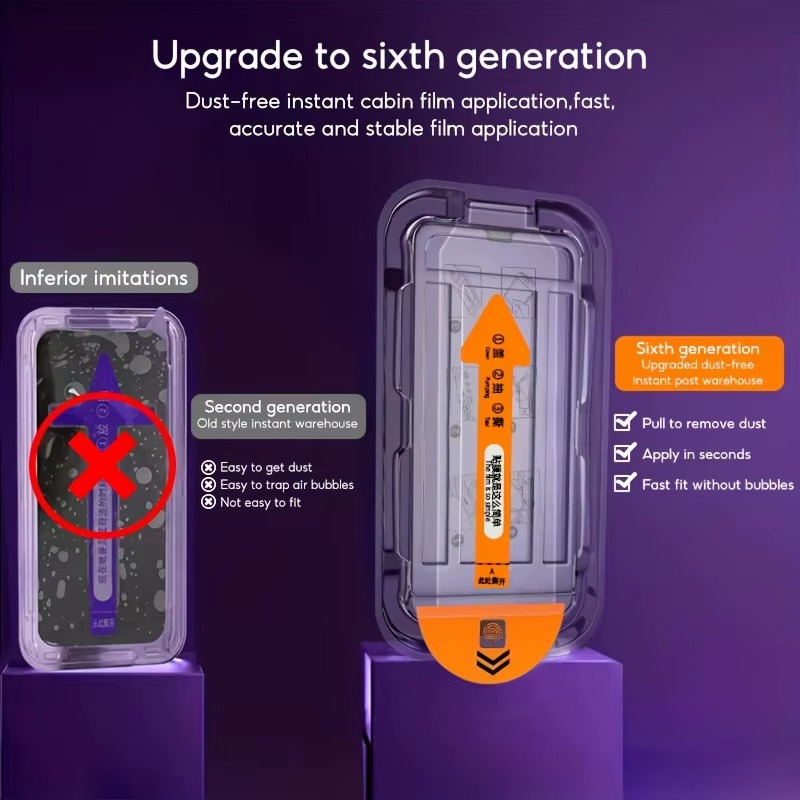 Premium iPhone Screen Protector Tempered Glass HD Clear Anti Fingerprint Scratch Resistant Bubble Free Shatterproof Ultra Thin Case Friendly