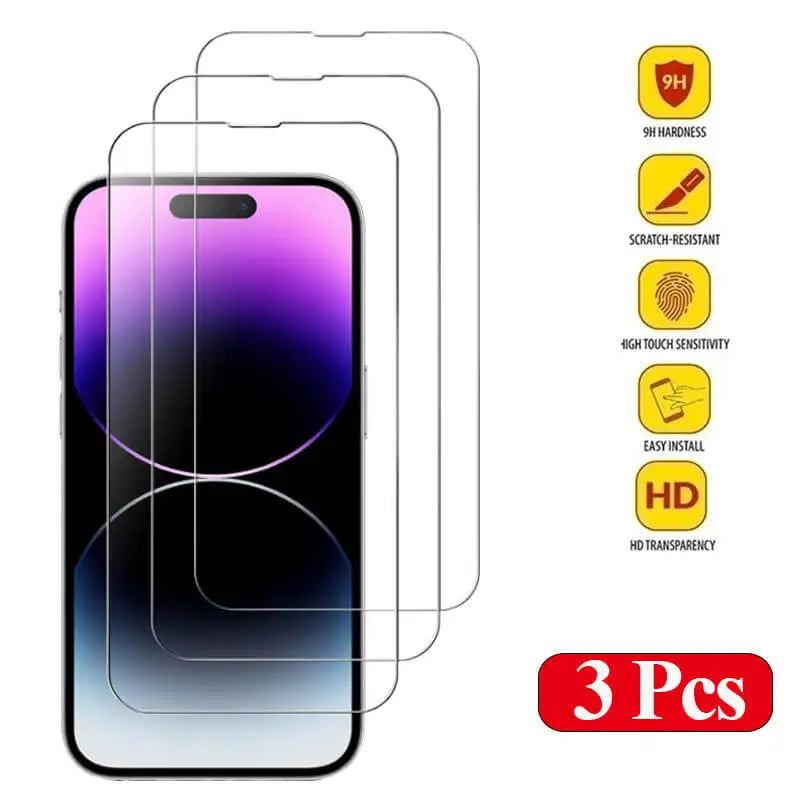 Premium iPhone Screen Protector Tempered Glass HD Clear Anti Fingerprint Scratch Resistant Bubble Free Shatterproof Ultra Thin Case Friendly