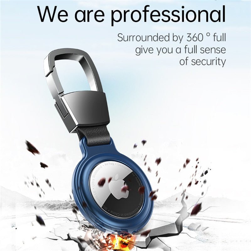 Premium AirTag Case Metal Protective Cover Keychain Clip Shockproof Scratch Resistant Secure Holder