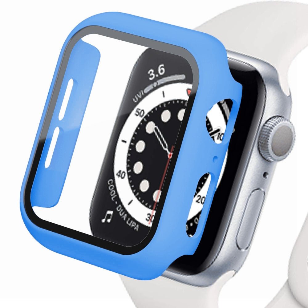Premium Apple Watch Case Tempered Glass Screen Protector PC Bumper Shockproof Protective Cover Transparent Design