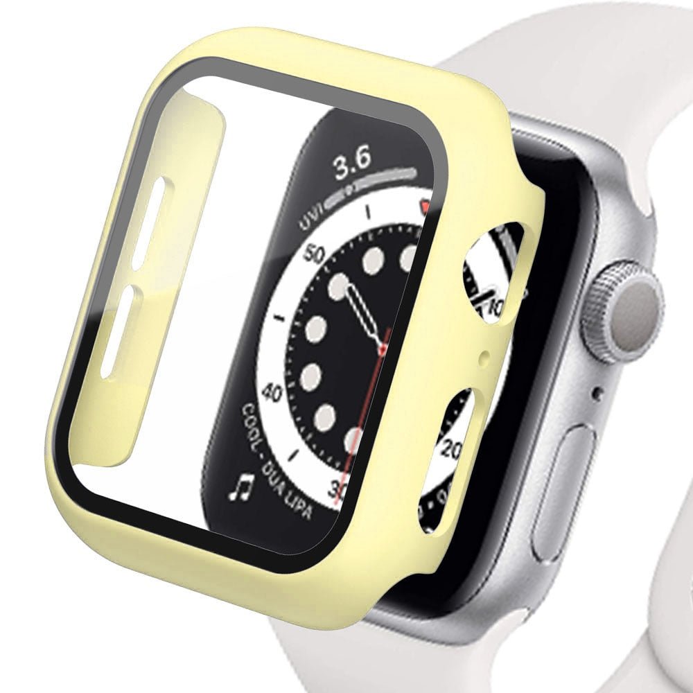 Premium Apple Watch Case Tempered Glass Screen Protector PC Bumper Shockproof Protective Cover Transparent Design