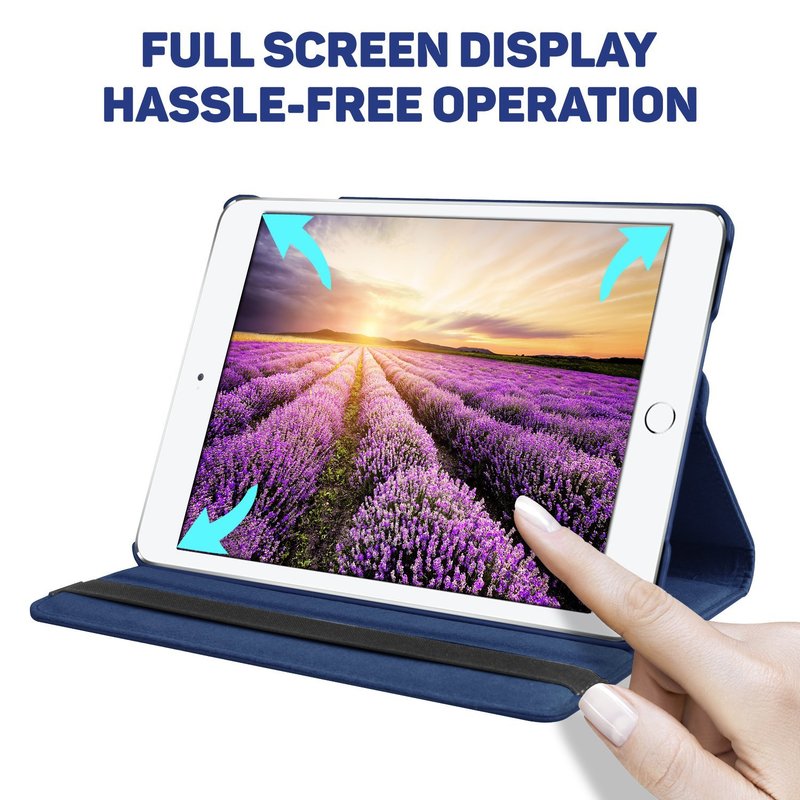 Premium iPad Case 360 Rotating Stand PU Leather Smart Cover Protective Tablet Case Multi Angle Viewing