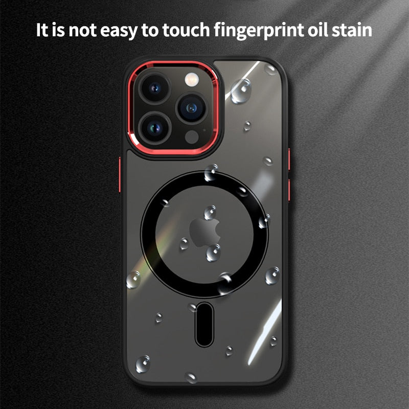 Premium iPhone Case MagSafe Compatible Transparent Hybrid Shockproof Protective Cover Clear HD Design Camera Lens Protection Slim Profile
