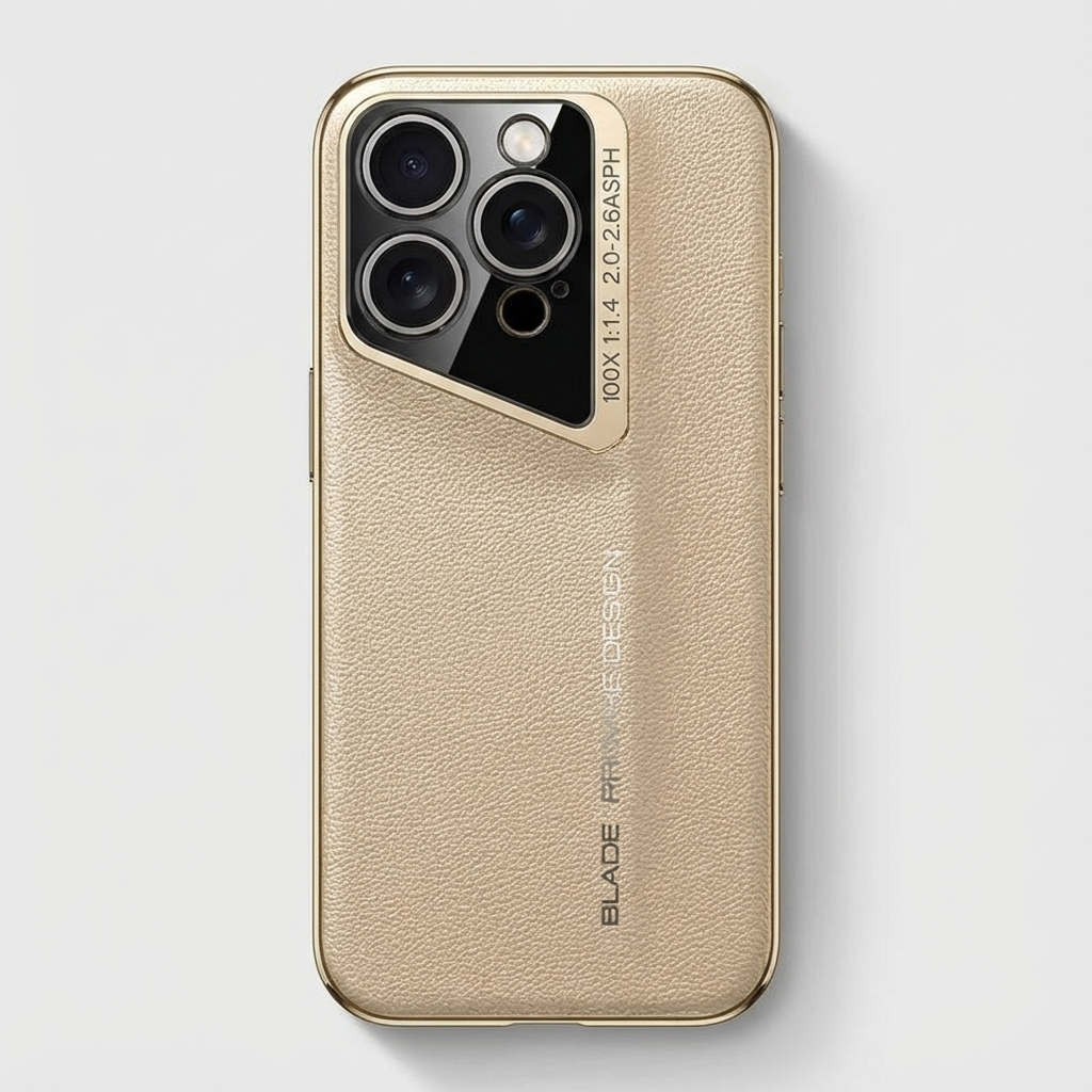 Luxury iPhone Case Electroplated Genuine Leather Shockproof Protective Cover Hard Back Slim Design Camera Lens Protection Anti Slip Grip