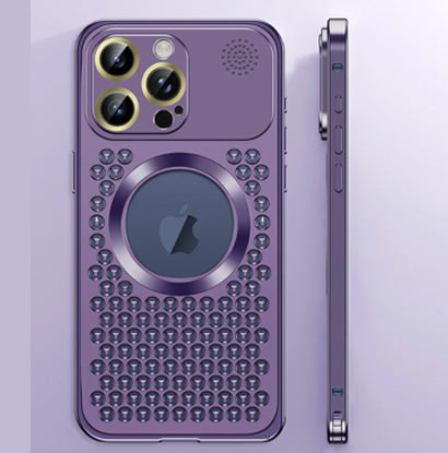 Luxury iPhone Case MagSafe Compatible Aluminum Frame Heat Dissipation Shockproof Protective Cover Electroplated Metal Camera Lens Protection Slim Design