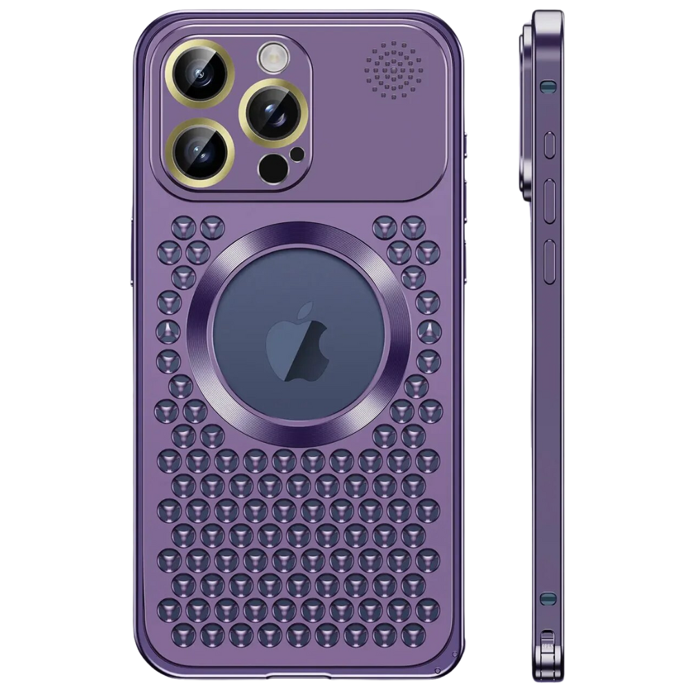 Luxury iPhone Case MagSafe Compatible Aluminum Frame Heat Dissipation Shockproof Protective Cover Electroplated Metal Camera Lens Protection Slim Design