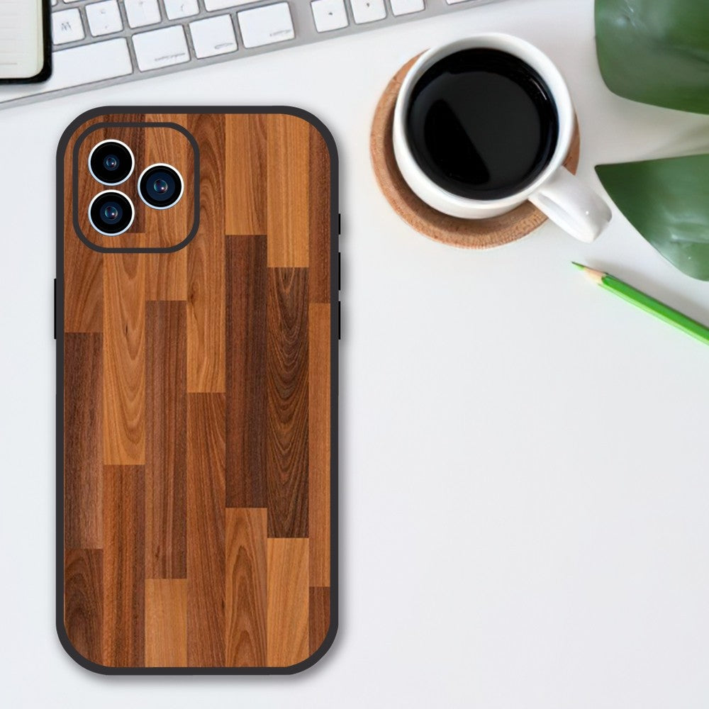 Luxury iPhone Case MagSafe Compatible Bamboo Wood Grain Shockproof Protective Cover Metallic Frame Camera Lens Protection Slim Natural Design