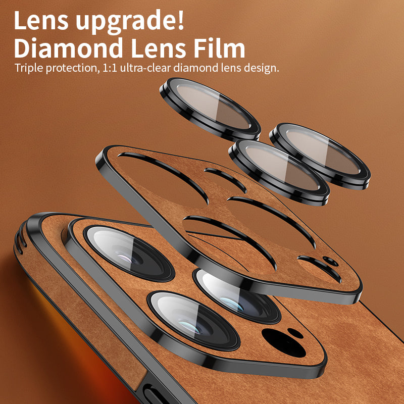 Luxury iPhone Case MagSafe Compatible Canvas Texture Deer Design Shockproof Protective Cover Bumper Frame Camera Lens Protection Slim Design